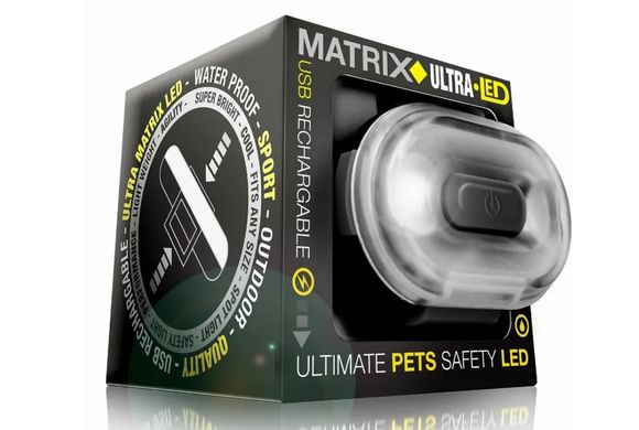 Світлодіодний ліхтарик для собак на нашийник Max & Molly Matrix Ultra LED Safety/Cube, чорний (куб)