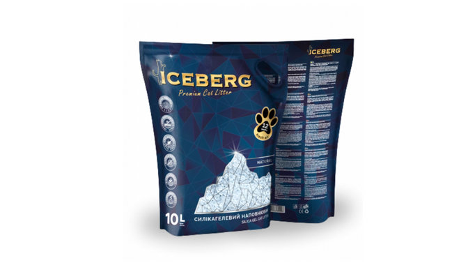 ICEBERG - гігієнічний наповнювач на основі силікагелю для котячих туалетів без аромату 10 л