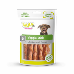 Truly Veggie Stick - Ласощі для собак морквяні палички, загорнуті в курку, 90 г