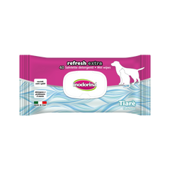 Inodorina refresh extra tiare вологі серветки для собак та котів з екстрактом квітки тіаре 40 шт