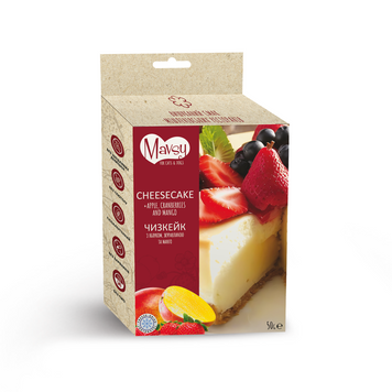 Ласощі для собак від 3-х місяців Mavsy Freeze dried CHEESECAKE WITH APPLE, CRANBERRIES AND MANGO чізкейк з яблуком, журавлиною та манго, 50 г FDMAVSY10 фото