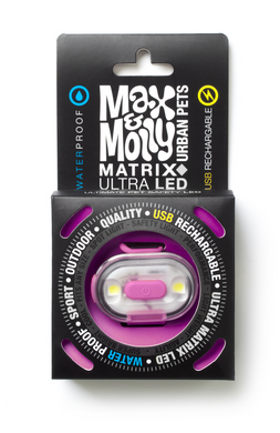 Світлодіодний ліхтарик для собак на нашийник Max & Molly Matrix Ultra LED Safety/Hanging Pack, рожевий (підвісний)