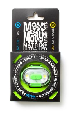 Світлодіодний ліхтарик для собак на нашийник Max & Molly Matrix Ultra LED Safety/Hanging Pack, зелений (підвісний)