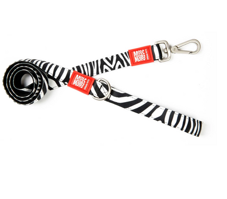 Max & Molly Short Leash Zebra/XS - Короткий поводок с принтом зебры