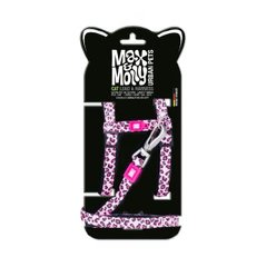 Max Molly Cat Harness/Leash Set - Leopard Pink/1 Size - Набір шлеї та повідця для котів з леопардовим принтом