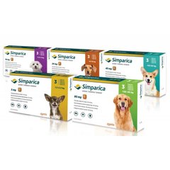Сімпаріка - Жувальні таблетки від бліх і кліщів для собак 1,3-2,5 кг (1 табл)