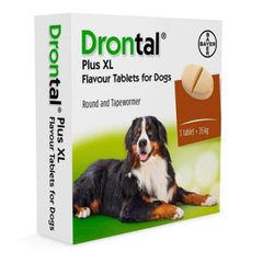 Drontal Plus XL - антигельмінтик зі смаком м'яса, 2 табл в упаковці