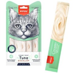 Wanpy Creamy Lickable Treats Tuna & Scallop - Ванпі ласощі для котів палички з тунцем та морським гребінцем 70 г