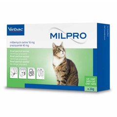 Virbac Milpro Антигельмінтні таблетки для кішок на вагу більше 2 кг (1 таб.)