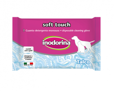 Inodorina Soft Touch Monouso Talco - Рукавичка для очищення шерсті з ароматом тальку