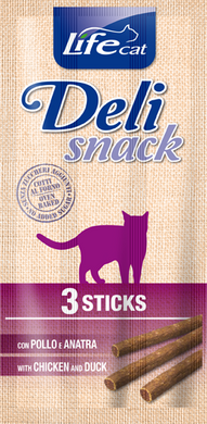 LifeCat snack - Ласощі для котів курка з качкою, 15 г