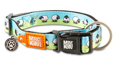 Max & Molly Smart ID Collar Black Sheep/XS - Нашийник з принтом овечок